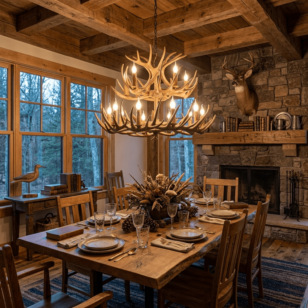 Rustic Antler Lodge Chandelier - Vakkerlight