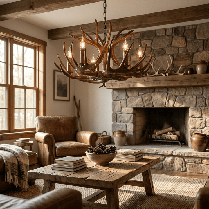 Rustic Antler Lodge Chandelier - Vakkerlight