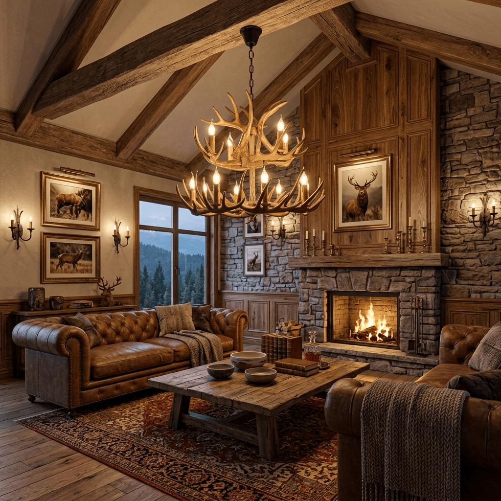 Rustic Antler Lodge Chandelier - Vakkerlight