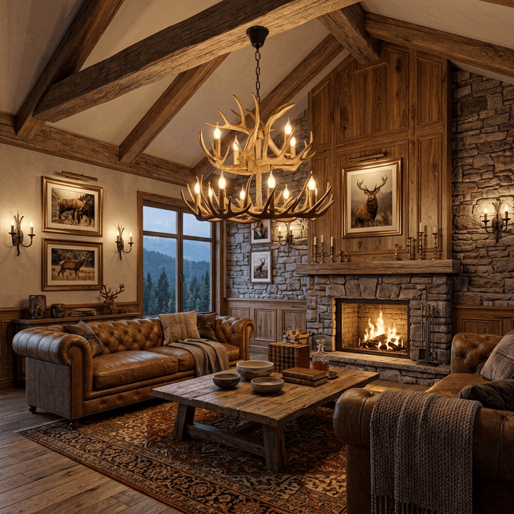 Rustic Antler Lodge Chandelier - Vakkerlight