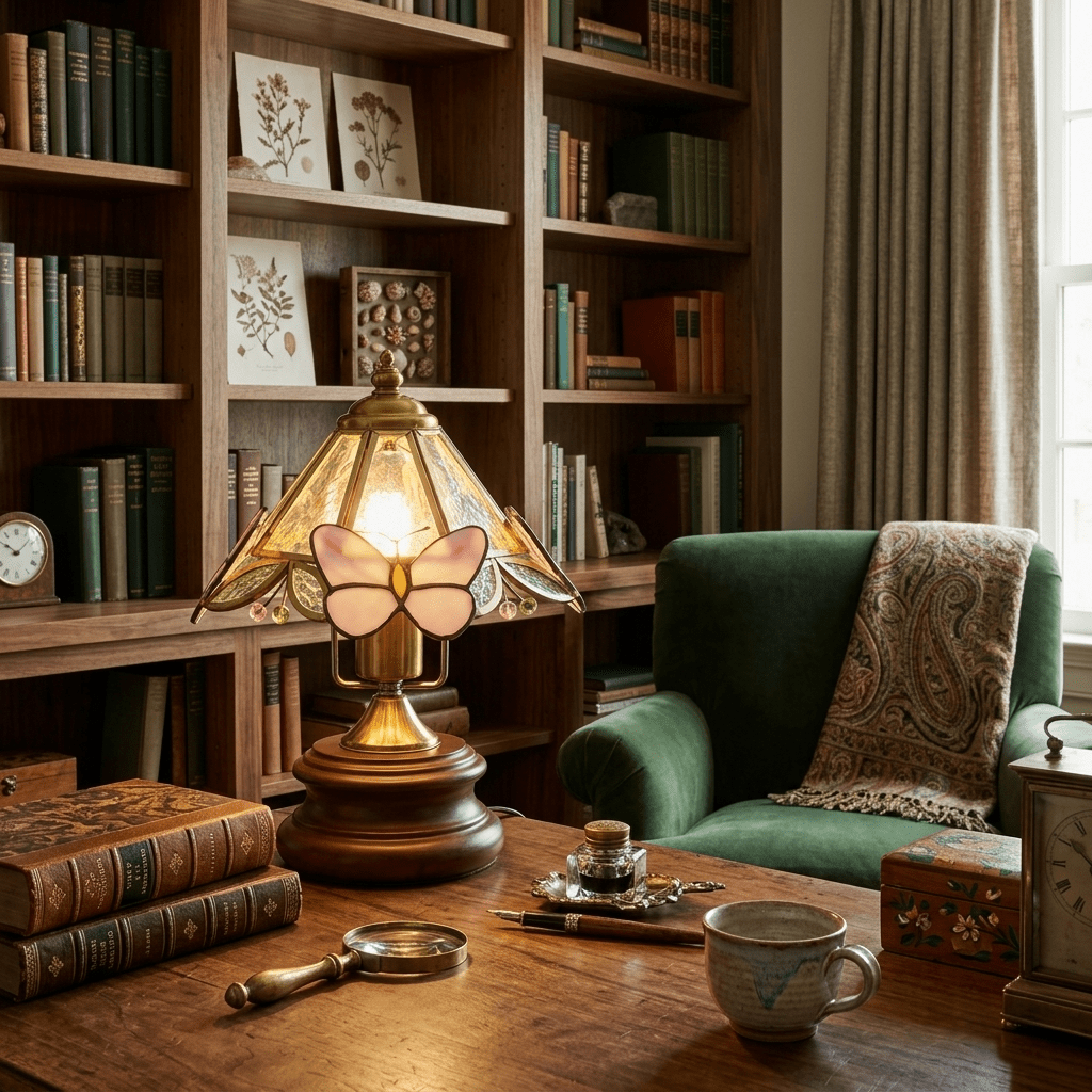 Butterfly Glow Tiffany Table Lamp - Vakkerlight