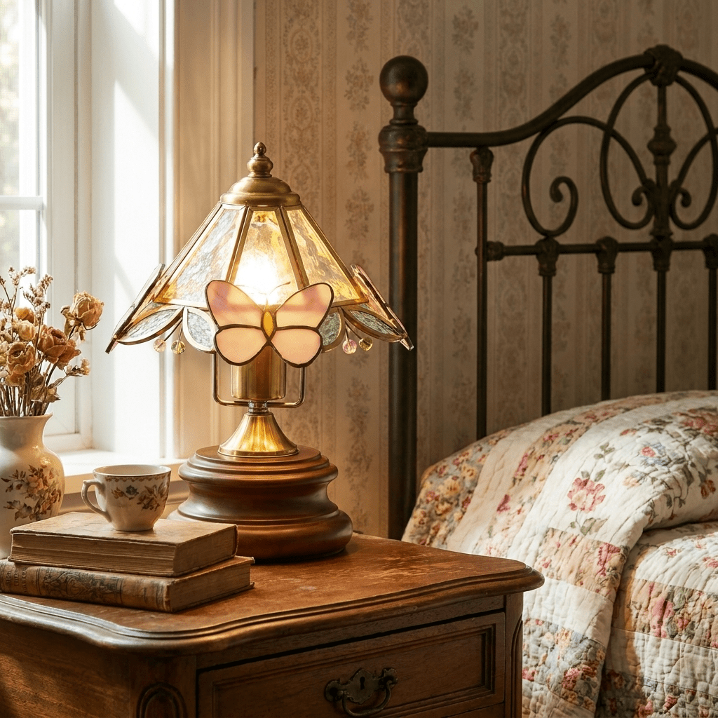 Butterfly Glow Tiffany Table Lamp - Vakkerlight