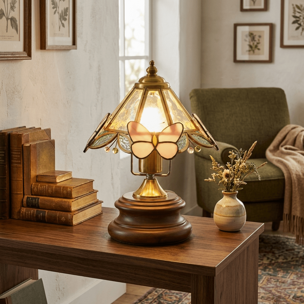 Butterfly Glow Tiffany Table Lamp - Vakkerlight