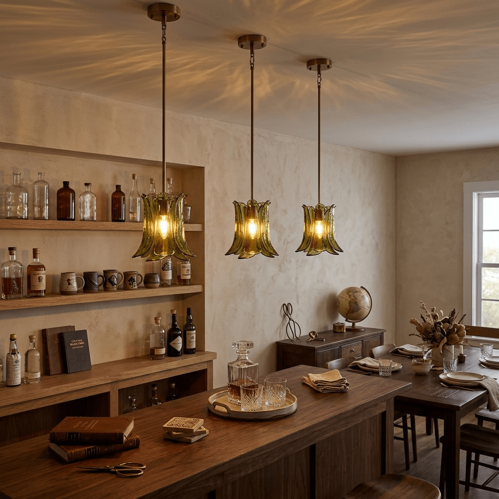 Olive Petal Glass Pendant Lamp - Vakkerlight