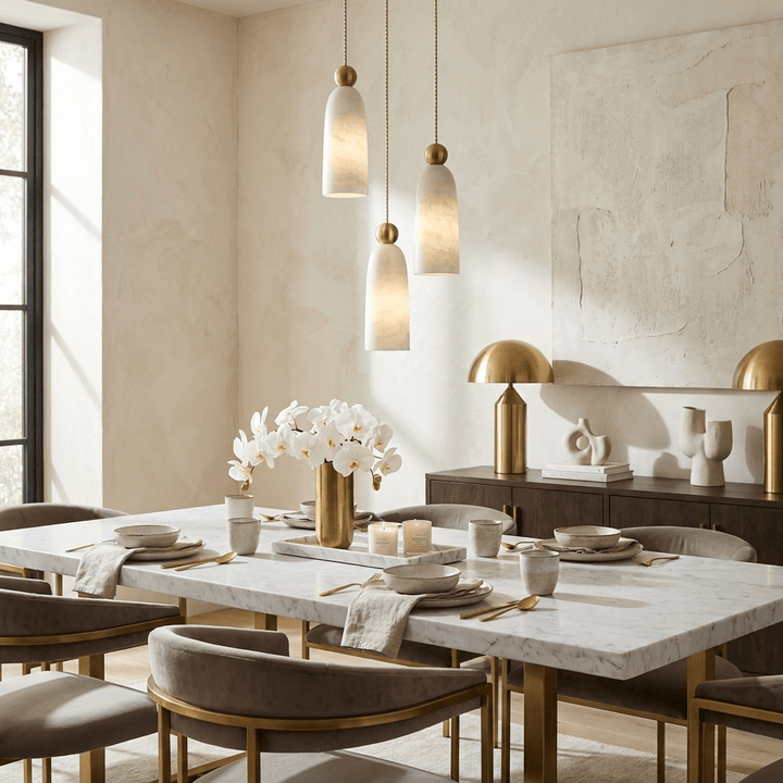 Alabaster Bell Cluster Pendant Lamp - Vakkerlight