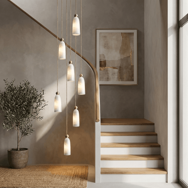 Alabaster Bell Cluster Pendant Lamp - Vakkerlight