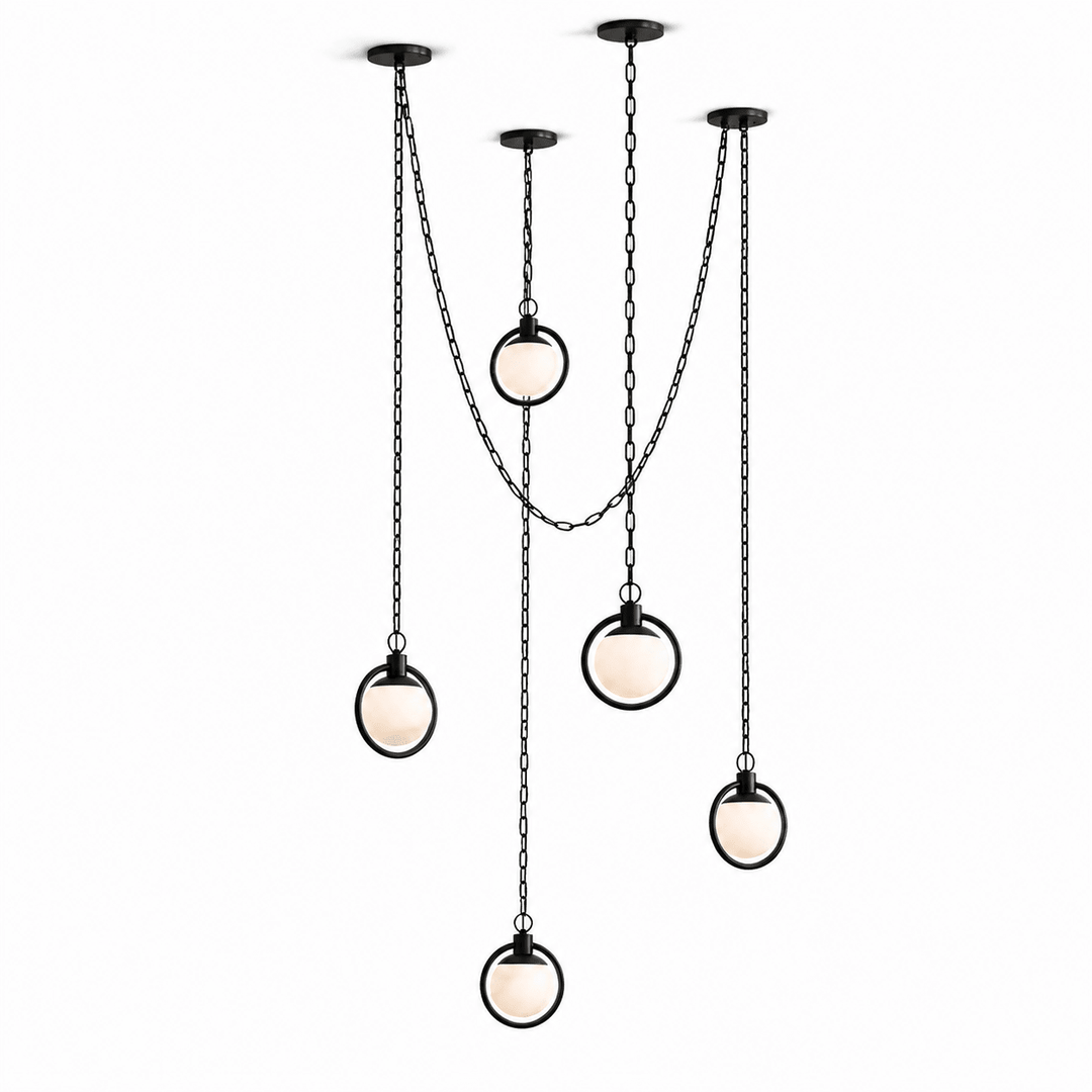 Alabaster Orb Swag Chain Pendant Lamp - Vakkerlight