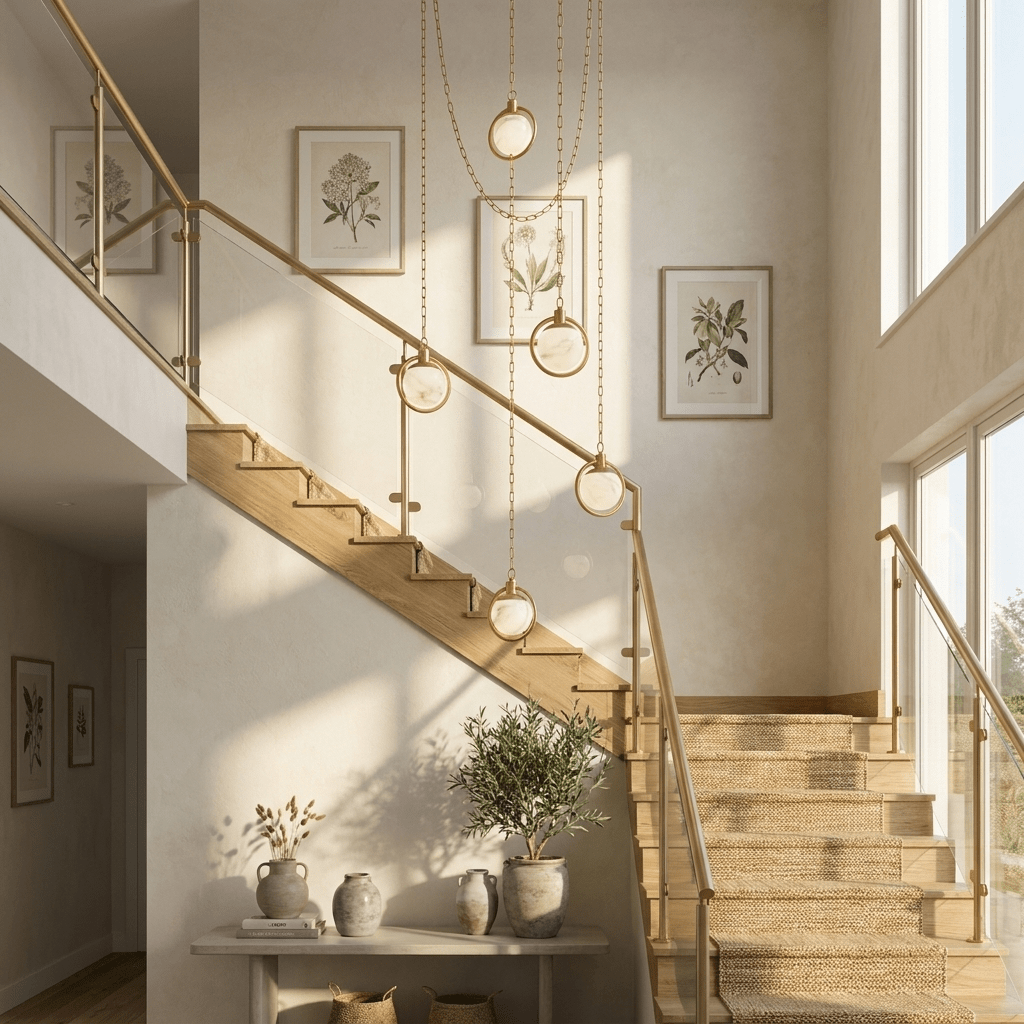 Alabaster Orb Swag Chain Pendant Lamp - Vakkerlight