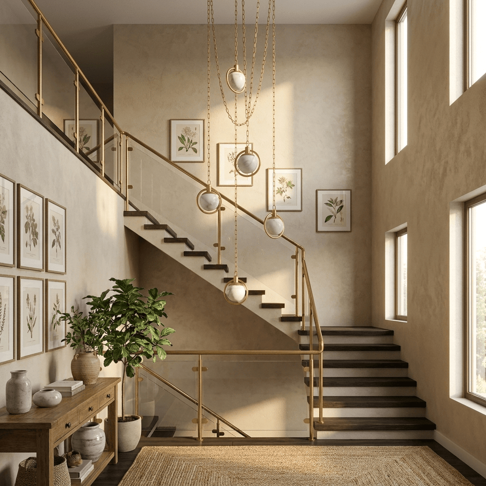 Alabaster Orb Swag Chain Pendant Lamp - Vakkerlight