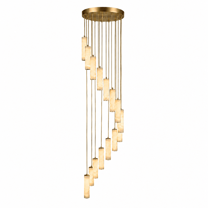 Column Alabaster Staircase Chandelier - Vakkerlight