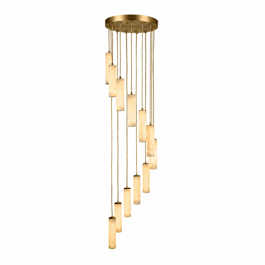 Column Alabaster Staircase Chandelier - Vakkerlight