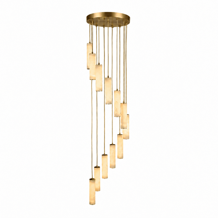Column Alabaster Staircase Chandelier - Vakkerlight
