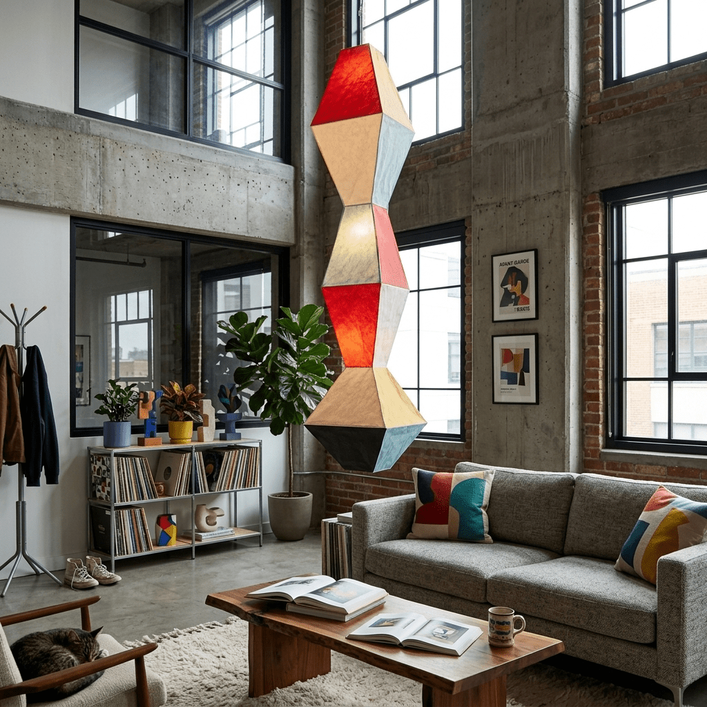 Stacked Geometric Rice Paper Pendant Lamp - Vakkerlight