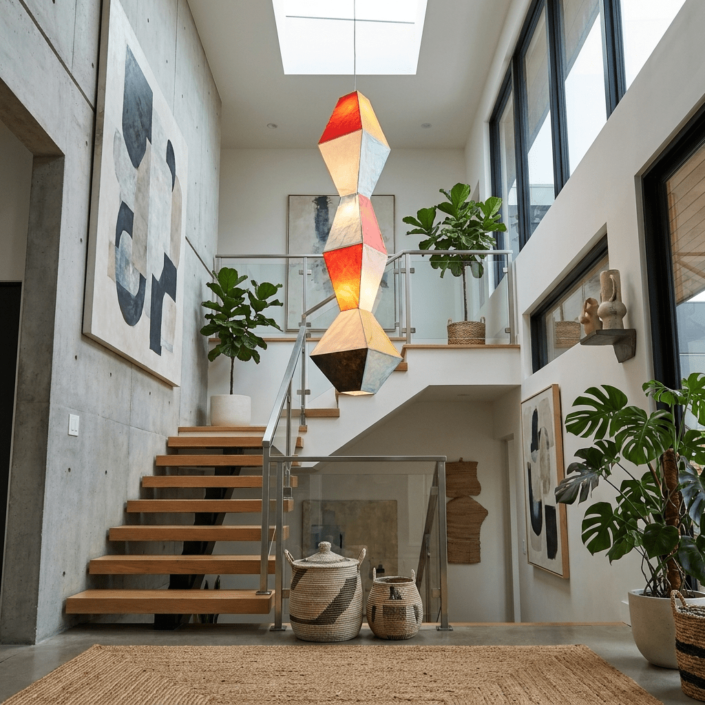 Stacked Geometric Rice Paper Pendant Lamp - Vakkerlight