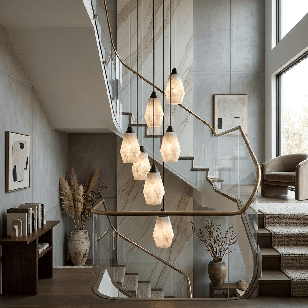 Faceted Alabaster Cluster Chandelier - Vakkerlight