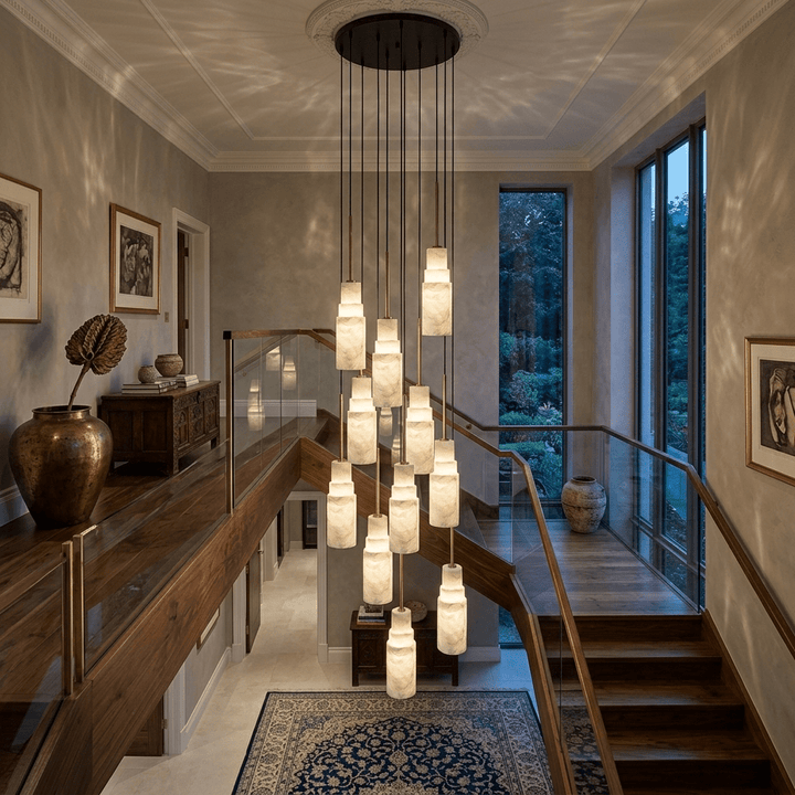 Tiered Alabaster Cluster Chandelier - Vakkerlight
