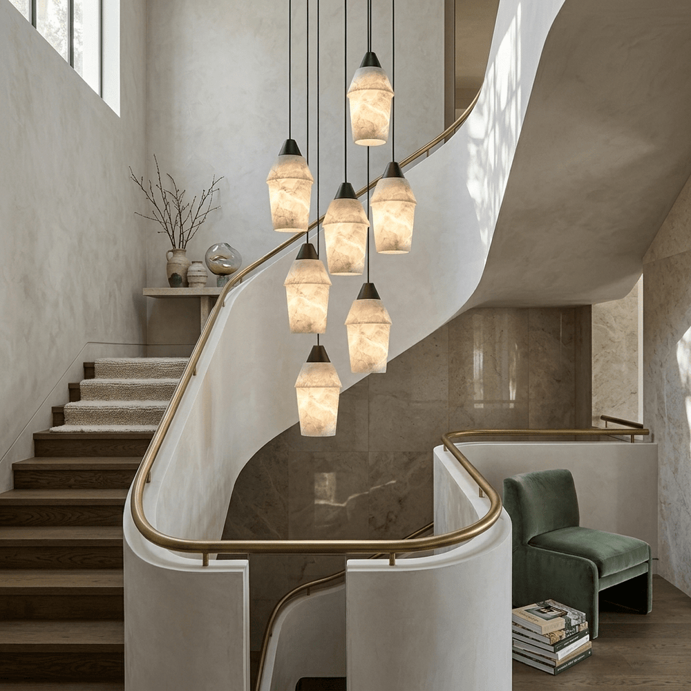 Spindle Alabaster Cluster Chandelier - Vakkerlight