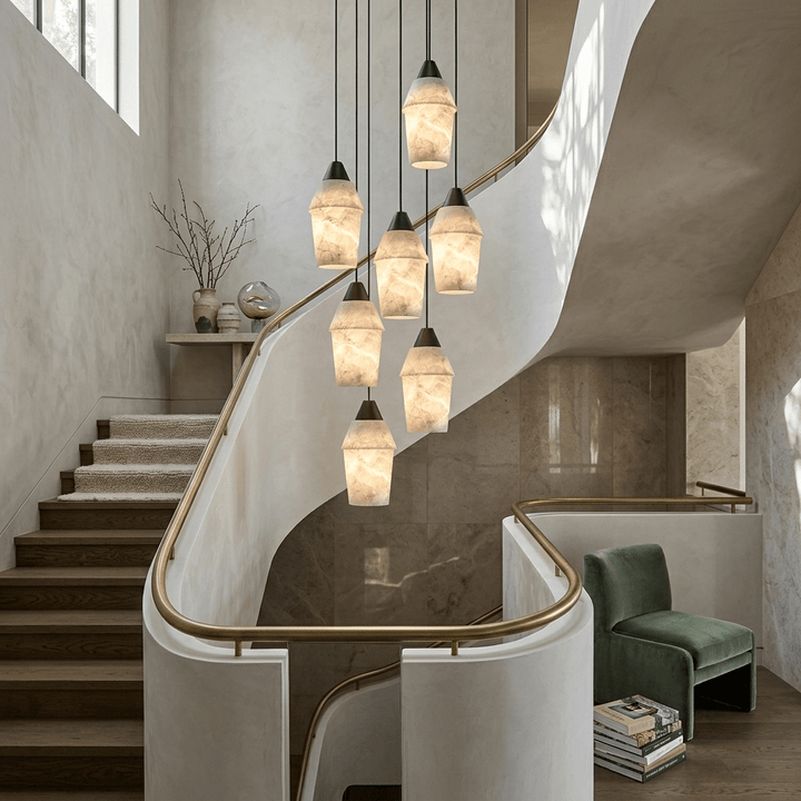 Spindle Alabaster Cluster Chandelier - Vakkerlight