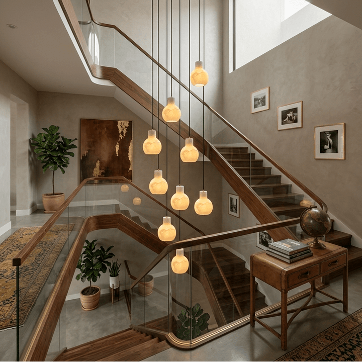 Bell Jar Alabaster Cluster Chandelier - Vakkerlight