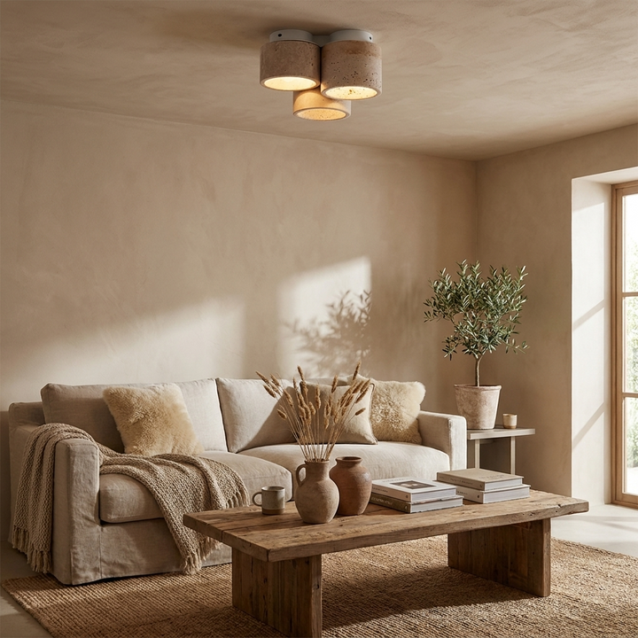 Trio Travertine Ceiling Light