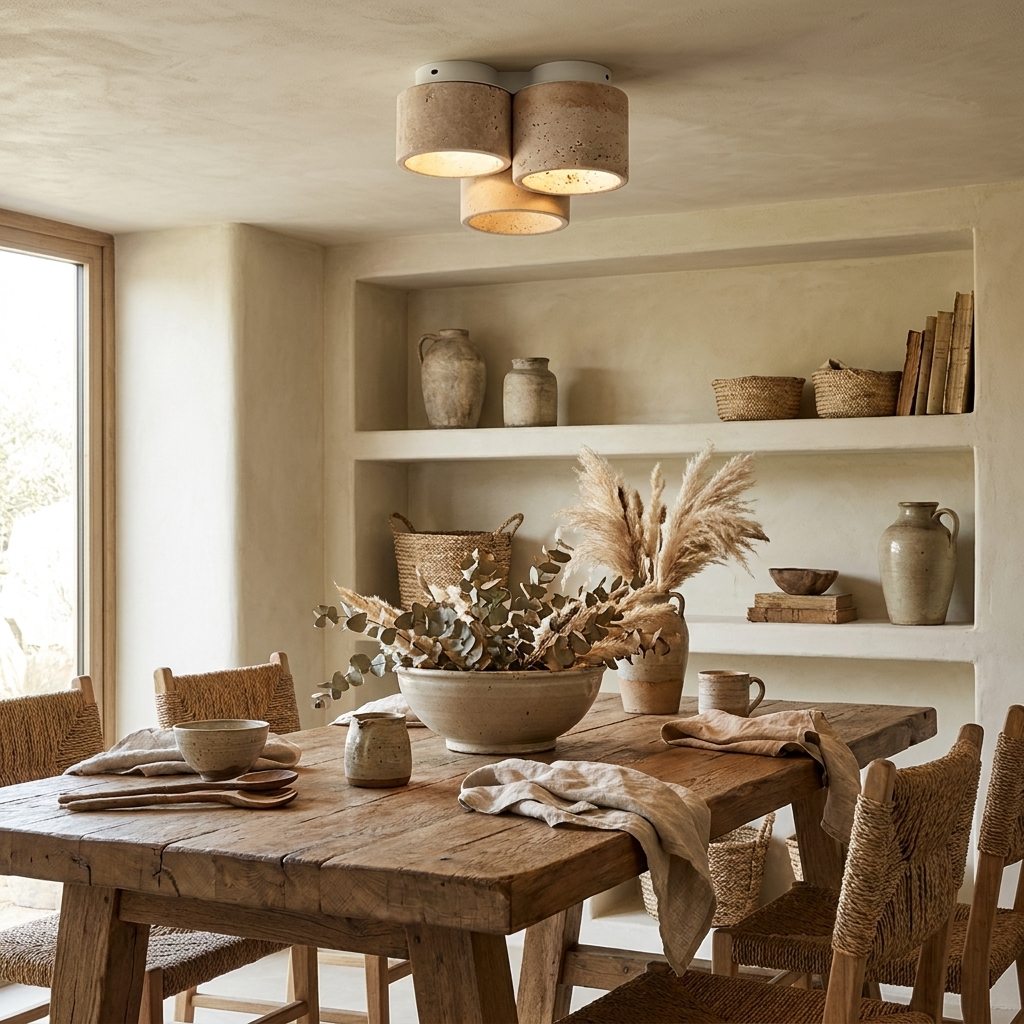 Trio Travertine Ceiling Light