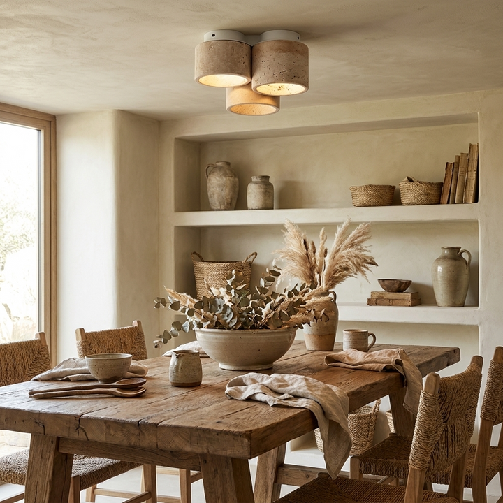 Trio Travertine Ceiling Light