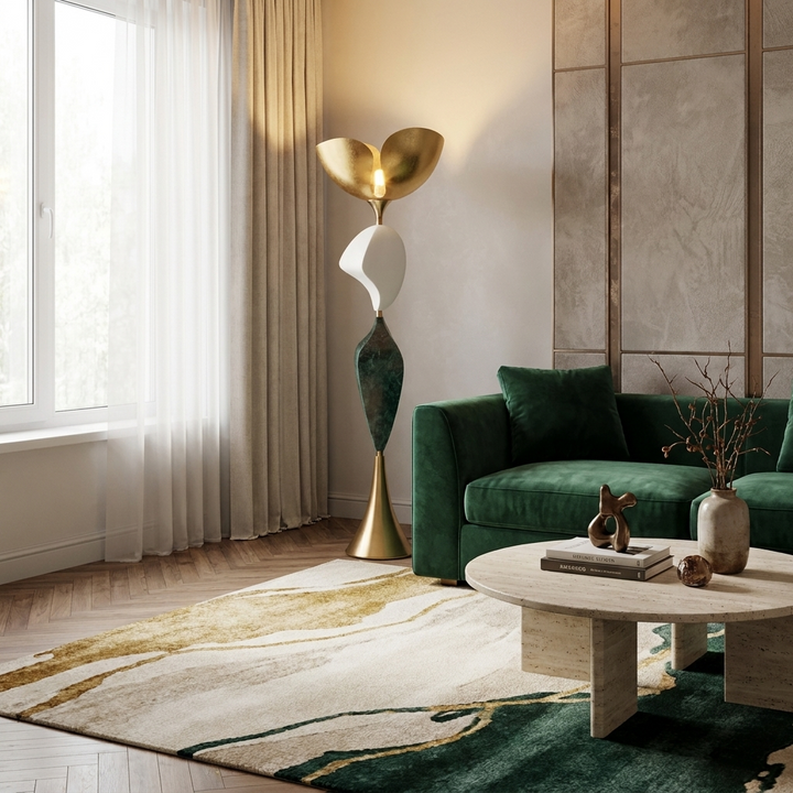 Stacked Sculptural Floor Lamp