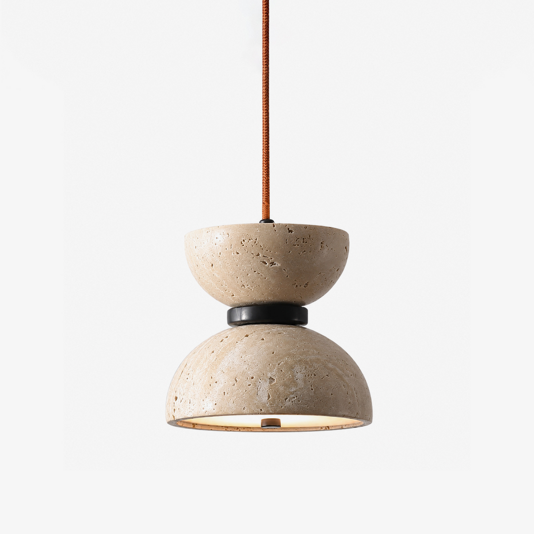 Hourglass Travertine Pendant Lamp