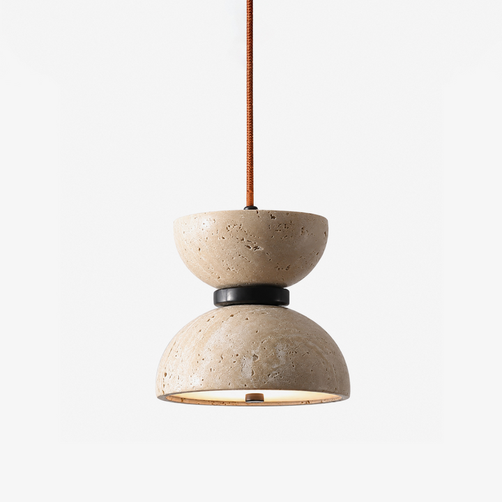 Hourglass Travertine Pendant Lamp