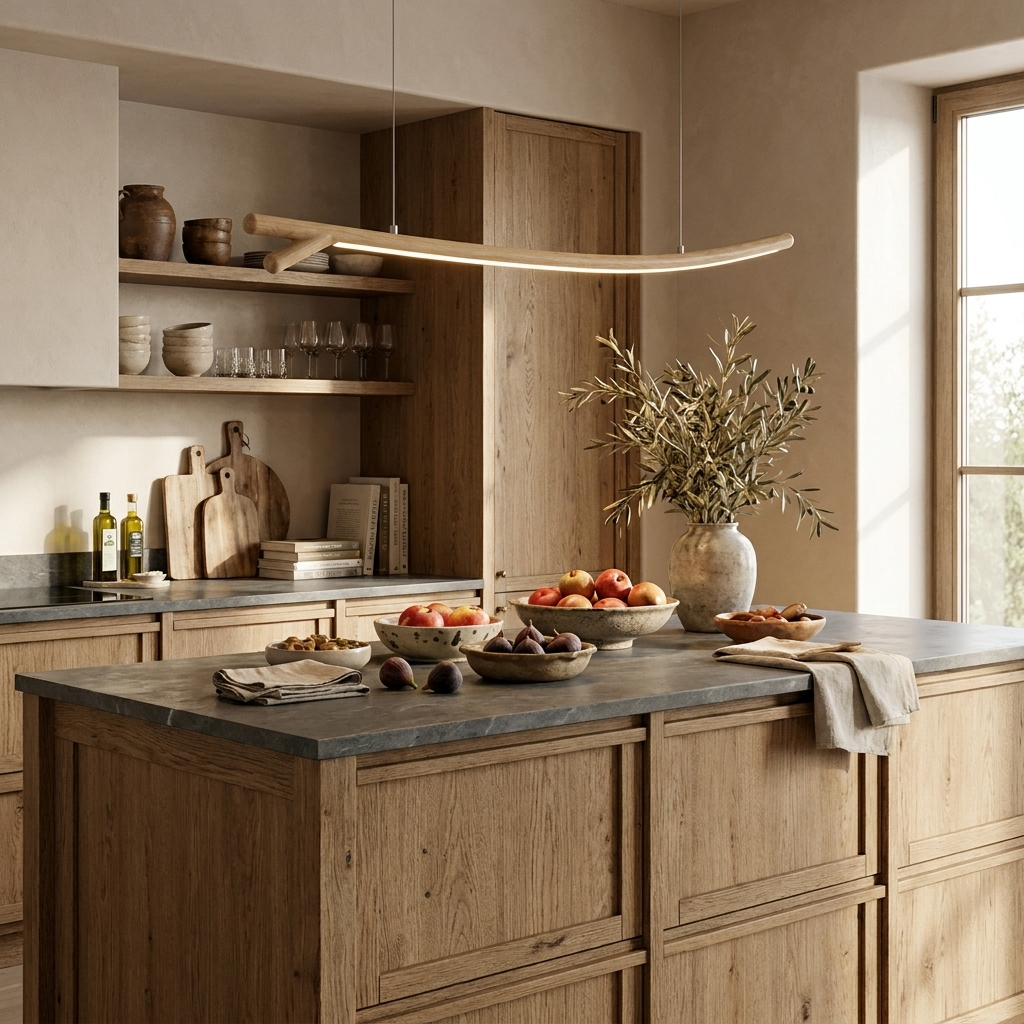 Twig Wood Linear Pendant Light