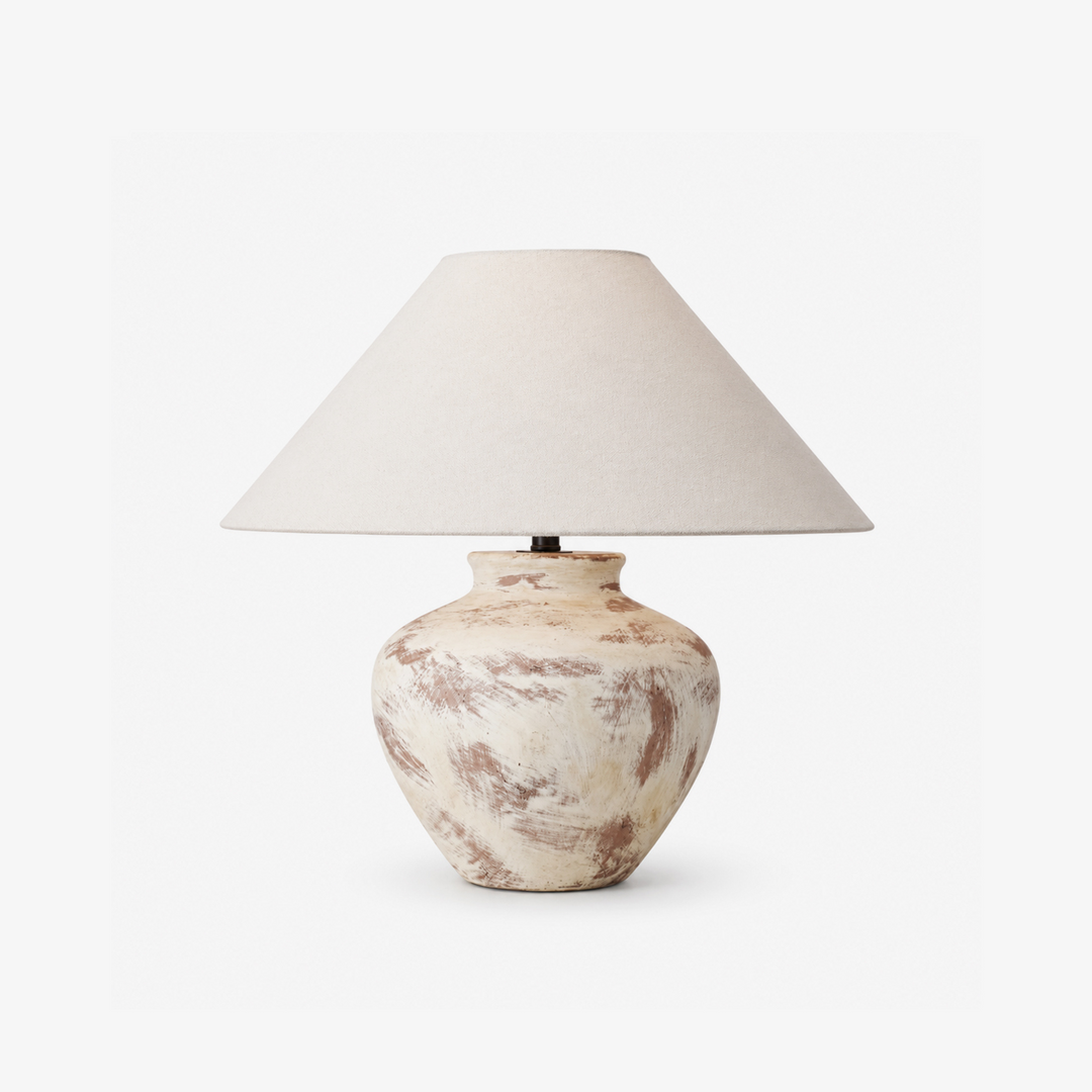 Calcina Whitewashed Ceramic Table Lamp