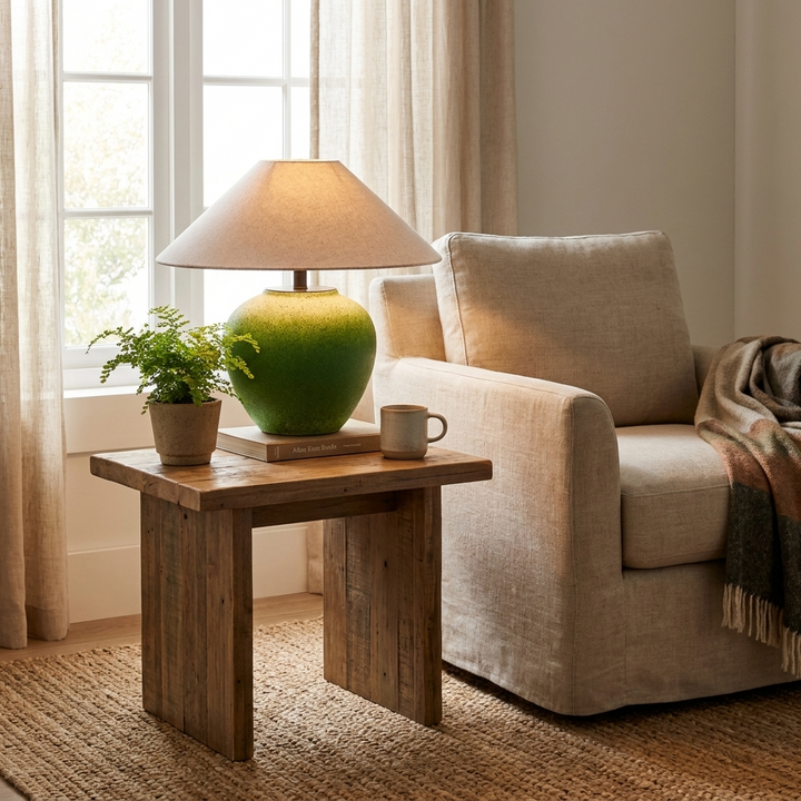 Prasina Green Ceramic Table Lamp