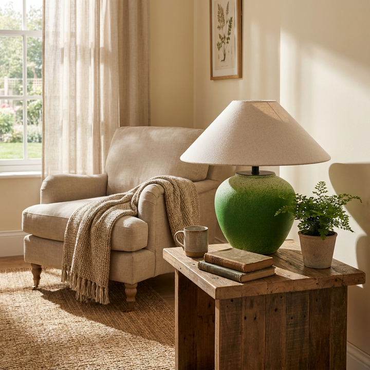 Prasina Green Ceramic Table Lamp