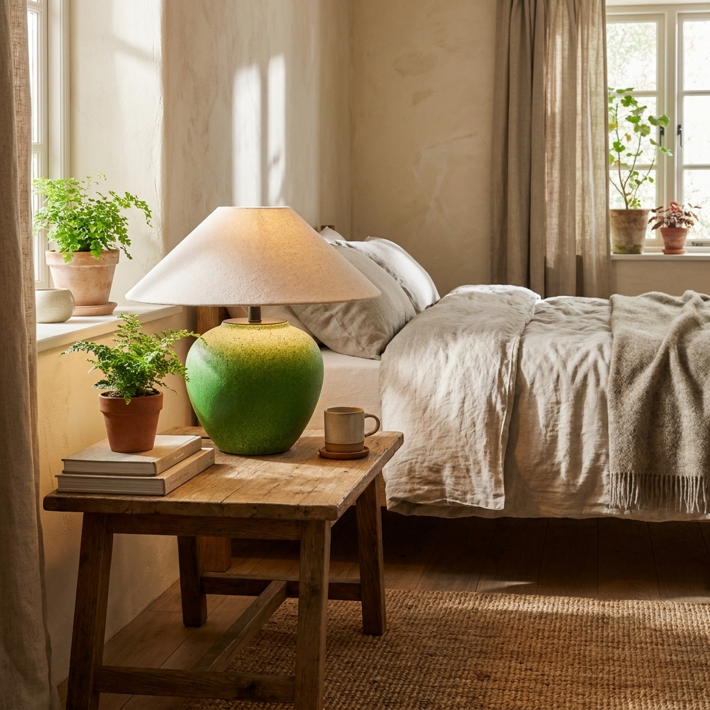 Prasina Green Ceramic Table Lamp