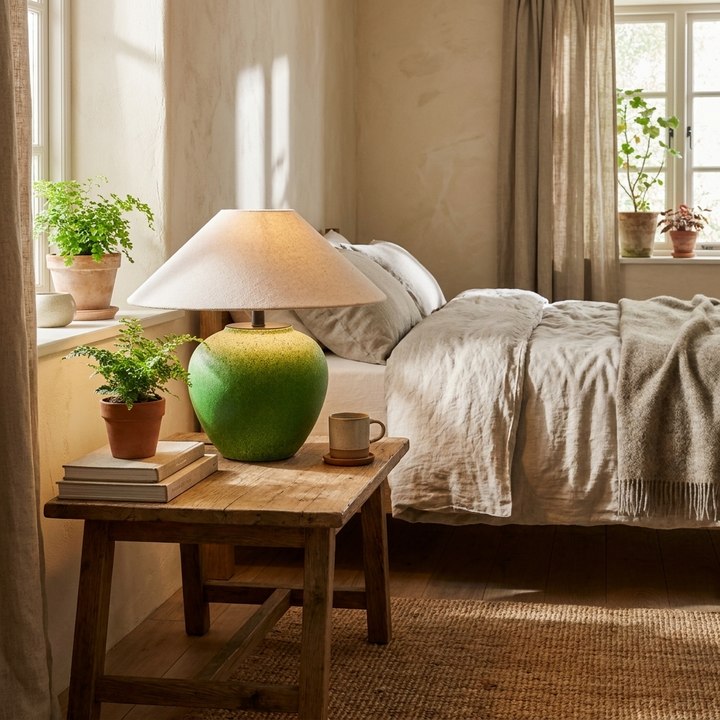 Prasina Green Ceramic Table Lamp