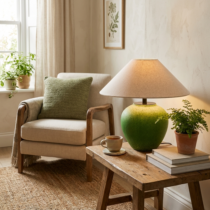Prasina Green Ceramic Table Lamp