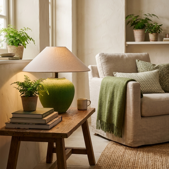 Prasina Green Ceramic Table Lamp