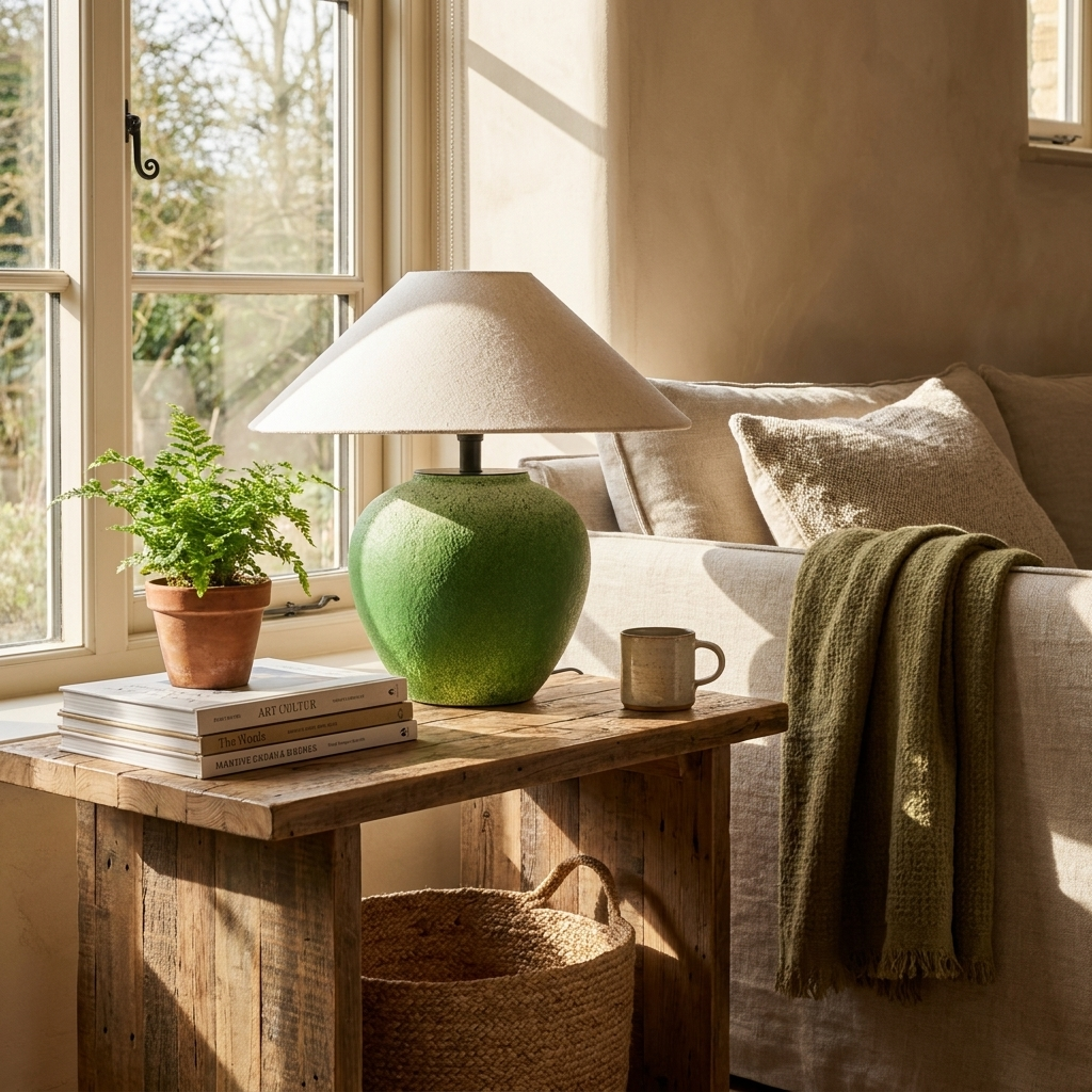 Prasina Green Ceramic Table Lamp