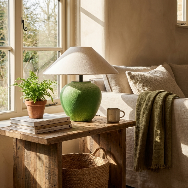Prasina Green Ceramic Table Lamp