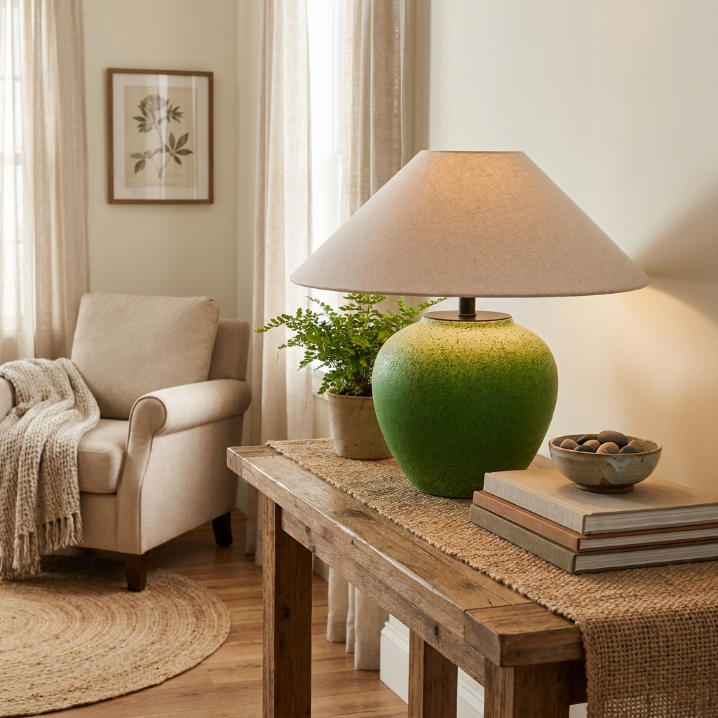 Prasina Green Ceramic Table Lamp