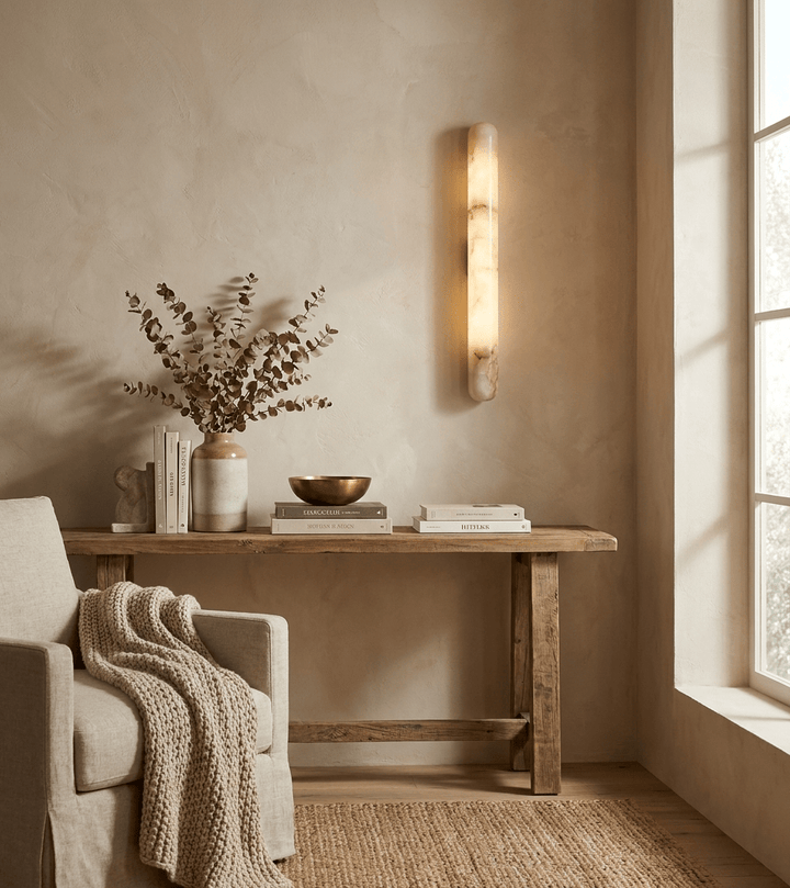 Aurelia Slim Alabaster Linear Wall Light - Vakkerlight