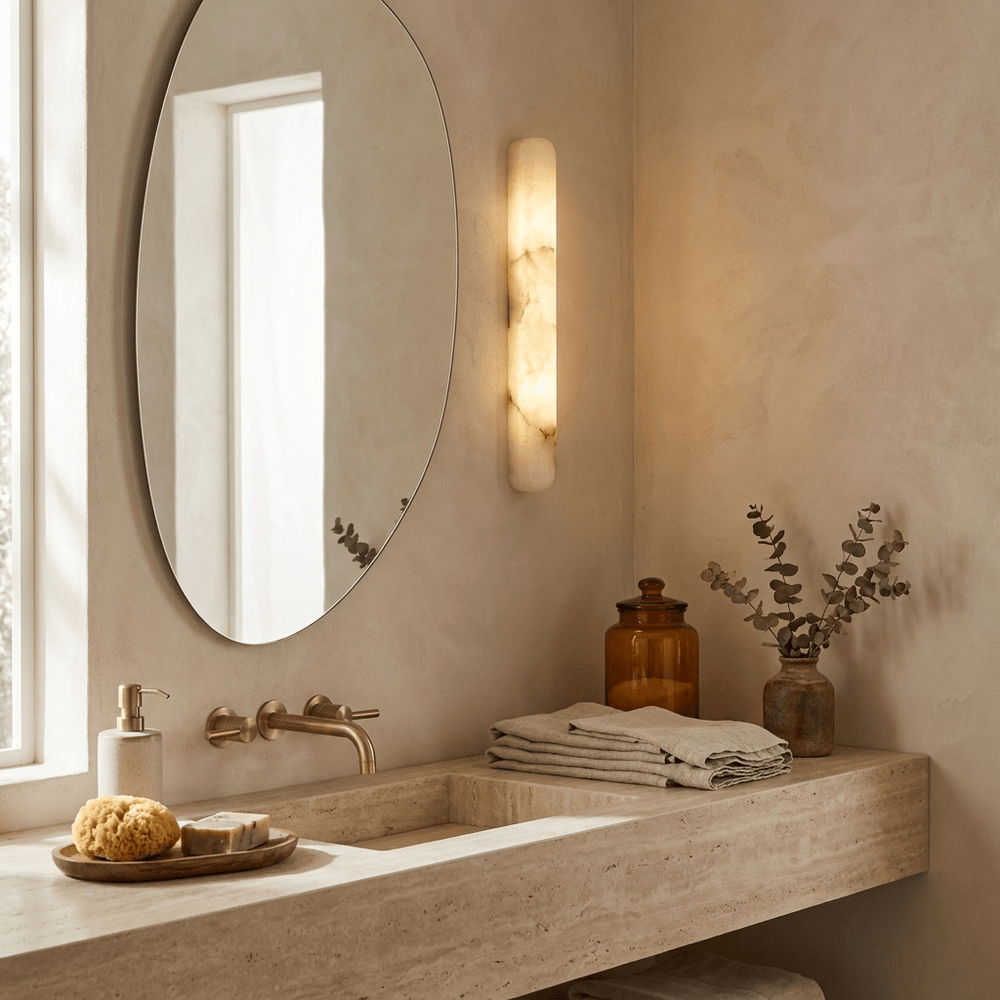 Aurelia Slim Alabaster Linear Wall Light - Vakkerlight