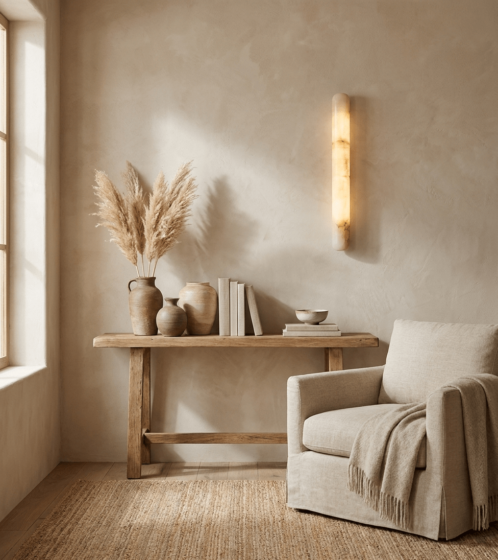 Aurelia Slim Alabaster Linear Wall Light - Vakkerlight