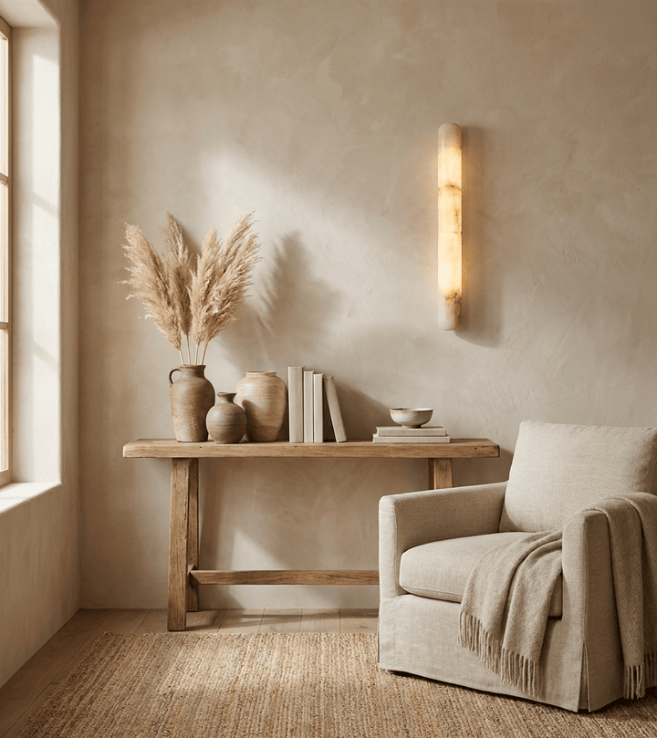 Aurelia Slim Alabaster Linear Wall Light - Vakkerlight