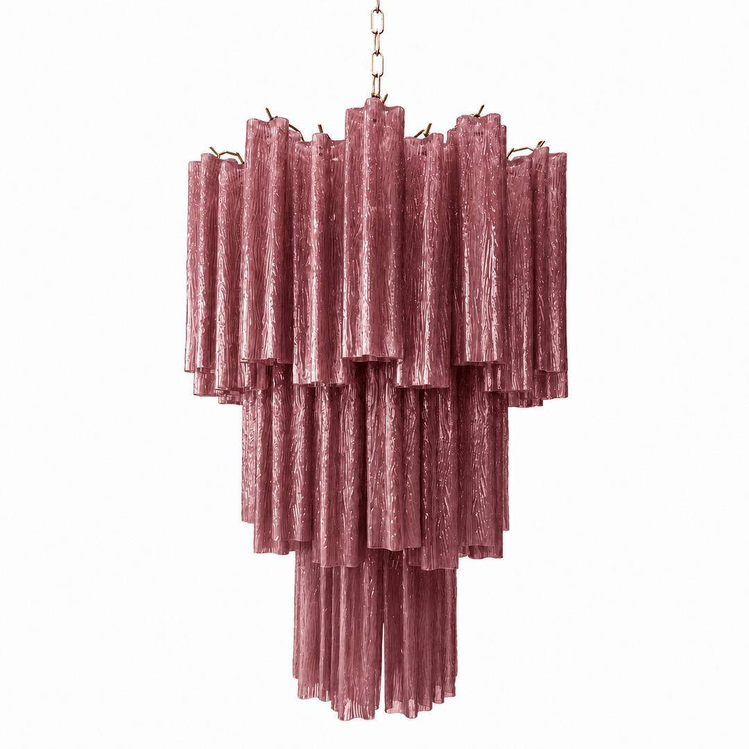 Pink Glass Tubes Chandelier - Vakkerlight