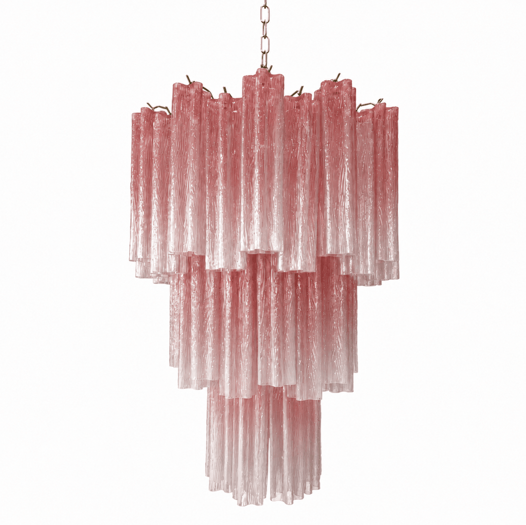 Pink Glass Tubes Chandelier - Vakkerlight