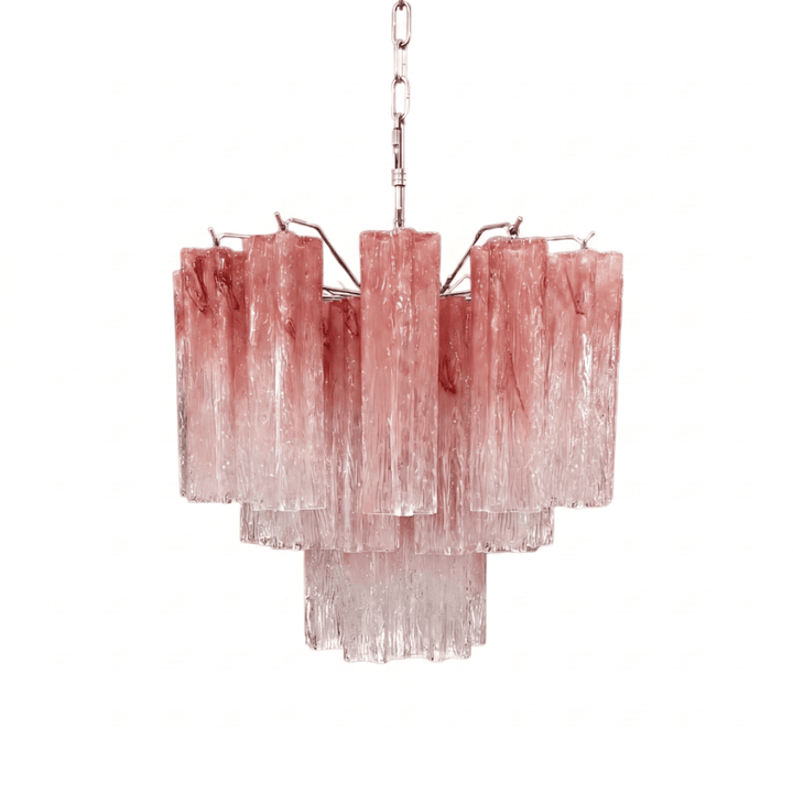 Pink Glass Tubes Chandelier - Vakkerlight