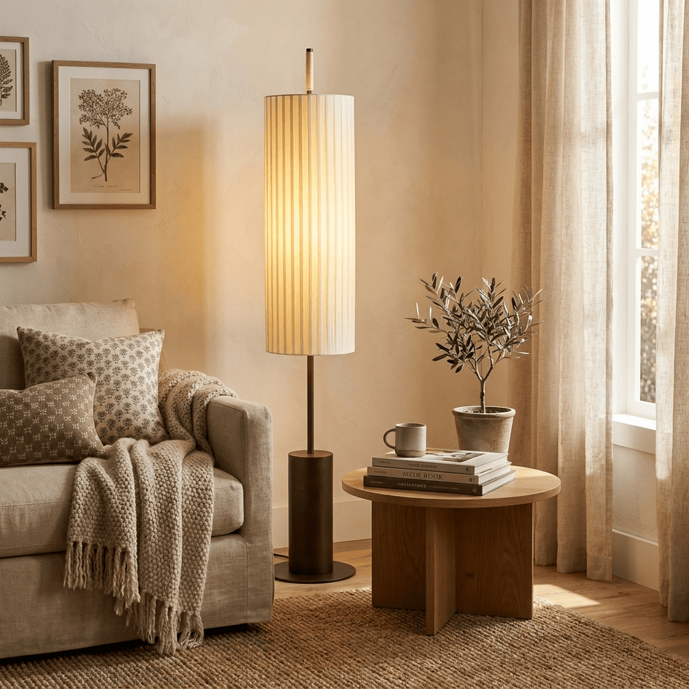 Pleated Cylinder Floor Lamp - Vakkerlight