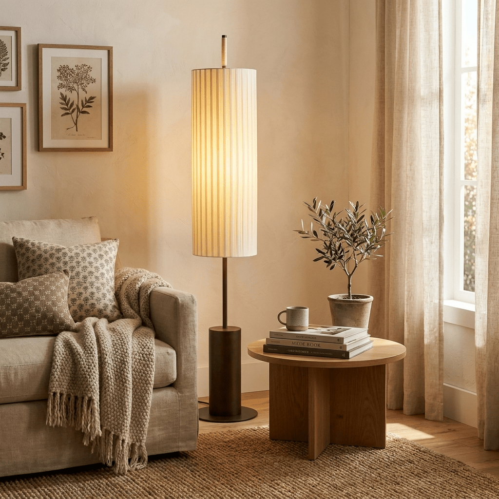 Pleated Cylinder Floor Lamp - Vakkerlight
