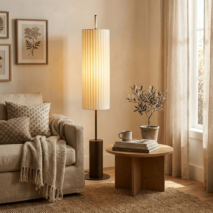 Pleated Cylinder Floor Lamp - Vakkerlight